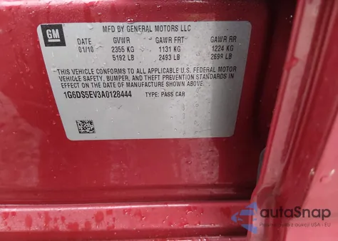 2010 Cadillac Cts Premium из США, поврежденный, VIN 1G6DS5EV3A0128444